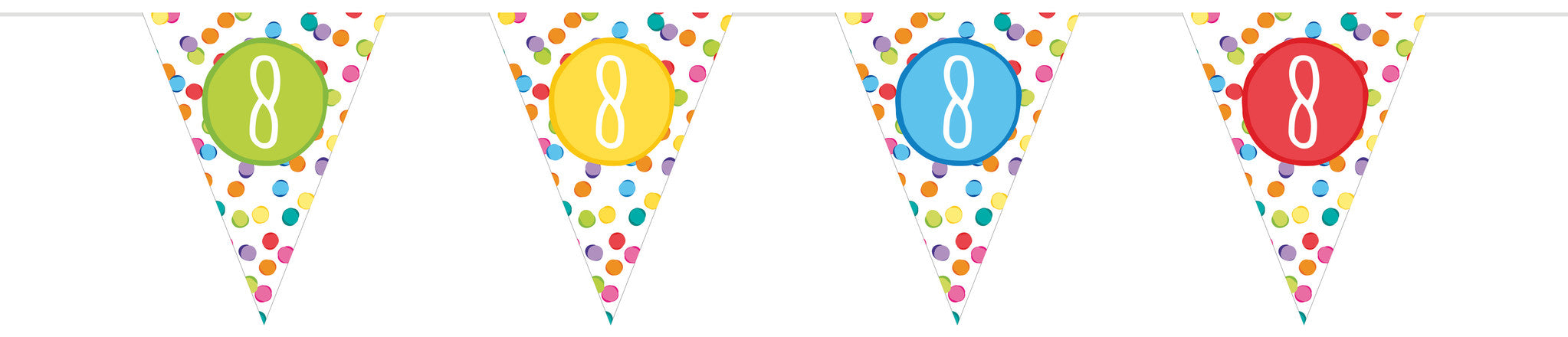 Girlande 8 Jahre Bunt 6m