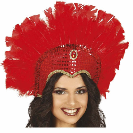 Roter Kopfschmuck