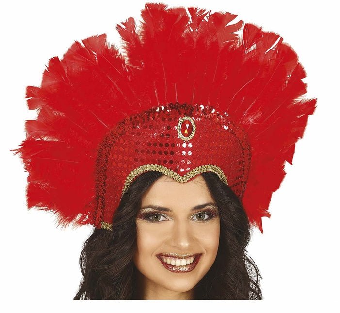 Roter Kopfschmuck