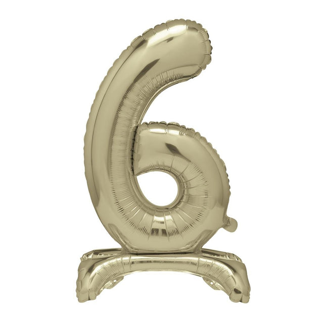 Gold Nummer Ballon 6 Jahre mit Standard 76cm