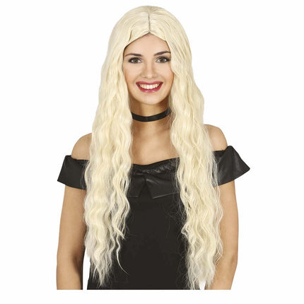Blonde gewellte Perücke