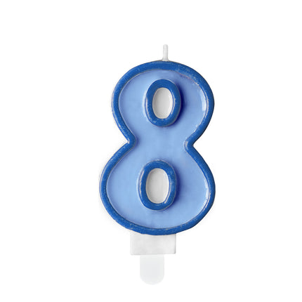Kerze 8 Jahre Blau 7cm
