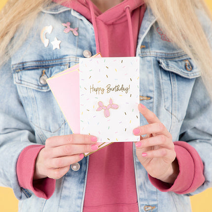 Grußkarte Happy Birthday Hund 14,8cm