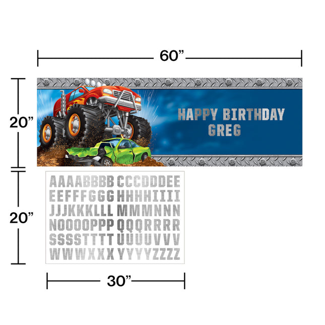 Monster Truck Banner Personalisierbar 1,5m