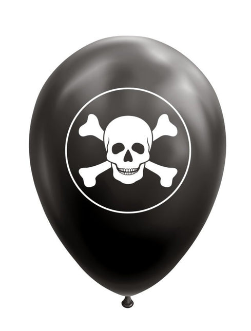 Schwarze Piratenballons 30,5cm 8Stk.
