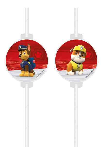 Paw Patrol Papierstrohhalme Dekoration 4tlg.
