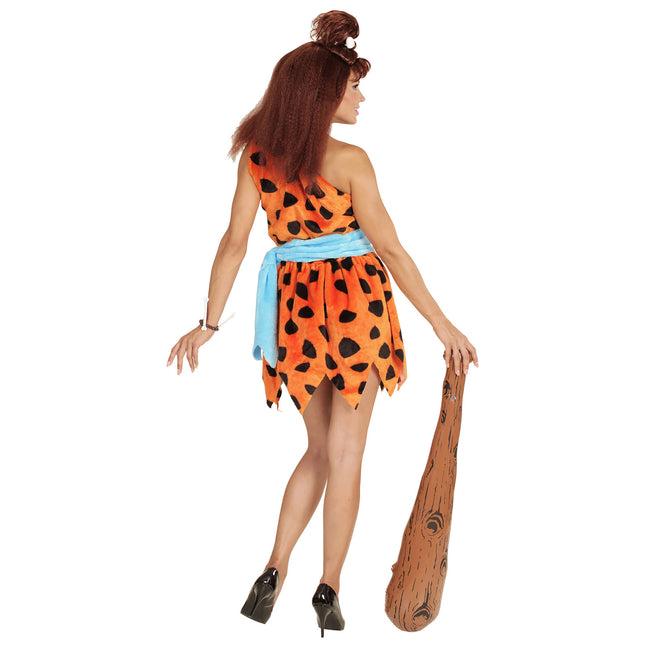 Höhlenmensch Kostüm Orange Damen