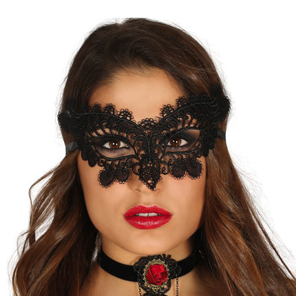 Maske Gestickt Schwarz