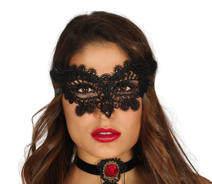 Maske Gestickt Schwarz
