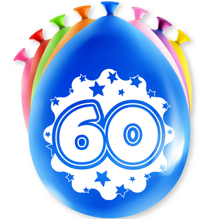 Ballons 60 Jahre Hurra 30cm 8Stück