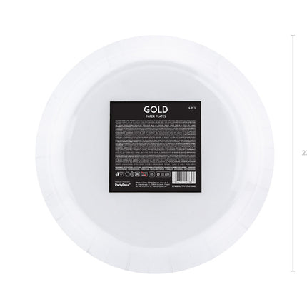 Gold Teller Papier 23cm 6Stk