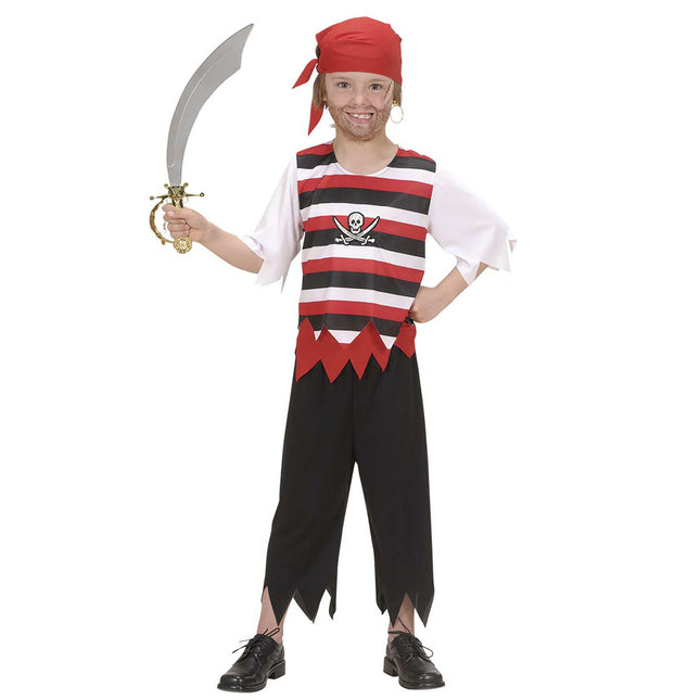 Piratenkostüm Rot Weiß Schwarz Junge