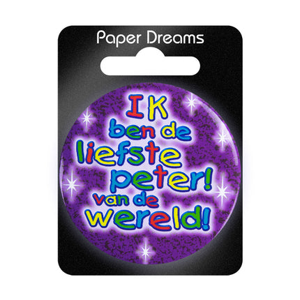 Button Ich bin der süßeste Peter 5,5cm
