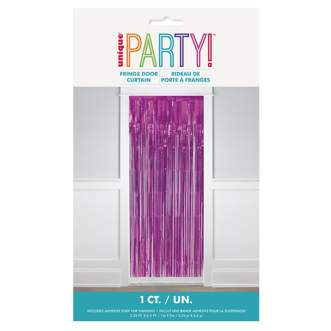 Fuchsia Türvorhang Metallic 2m