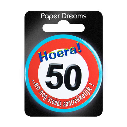 Knopf 50 Jahre Verkehrsschild 5,5cm