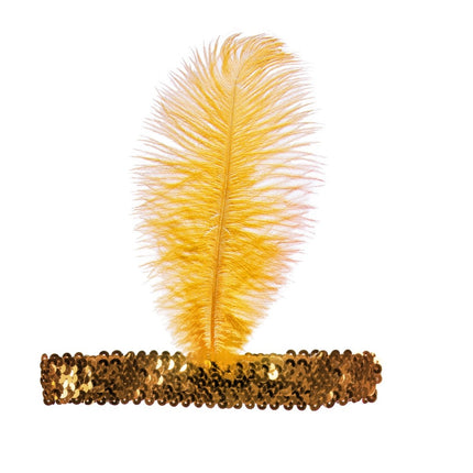 Goldenes Charleston Stirnband mit Feder