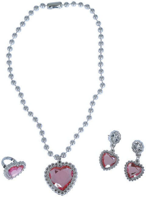 Schmuckset Silber Herz Rosa