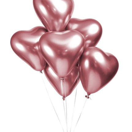Herz Ballons Rosa 30cm 6Stück