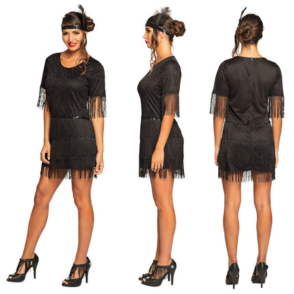 Charleston Kleid Damen Schwarz
