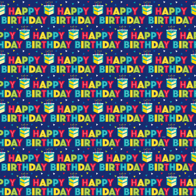 Geschenkpapier Happy Birthday Cake 1.52m