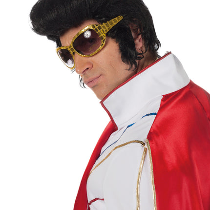 Schwarze Elvis Perücke