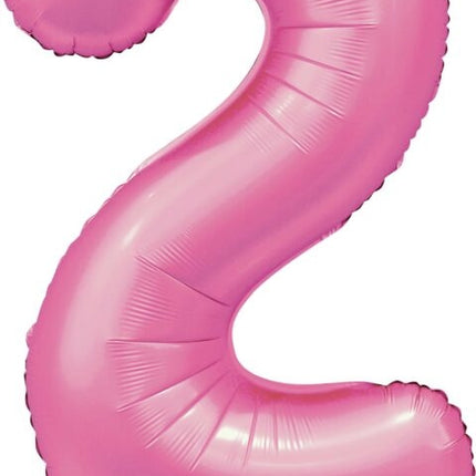 Rosa Figur Ballon 2 Jahre Glanz 86cm