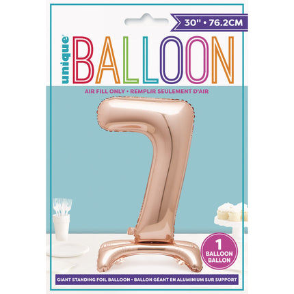 Folienballon Figur 7 Rose Gold Standard 76cm