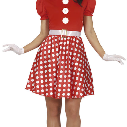 Minnie Maus Kostüm Rot Weiß Damen