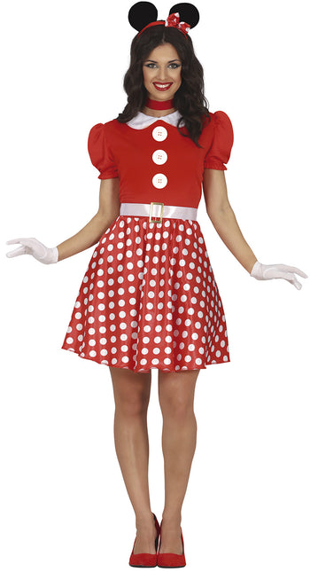 Minnie Maus Kostüm Rot Weiß Damen