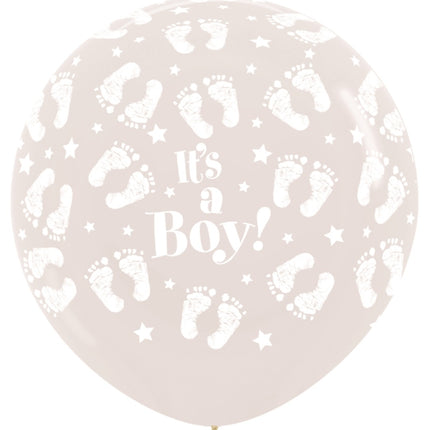Ballons It's a Boy Fußabdruck Klar 91cm 2St.