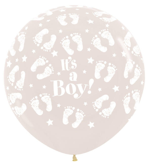 Ballons It's a Boy Fußabdruck Klar 91cm 2St.