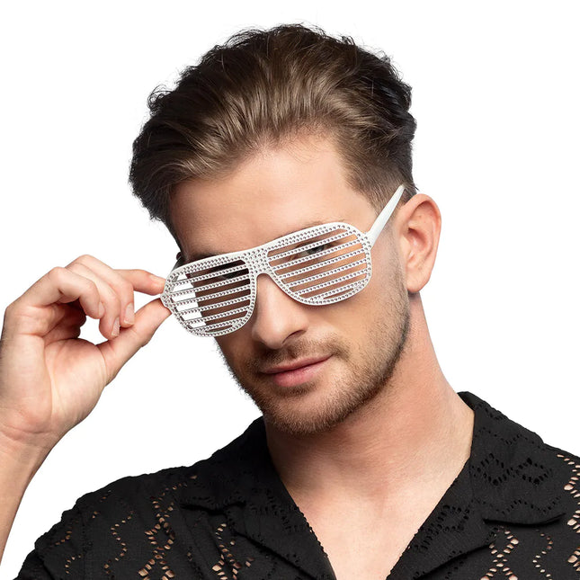 Weiße Brille gestreift