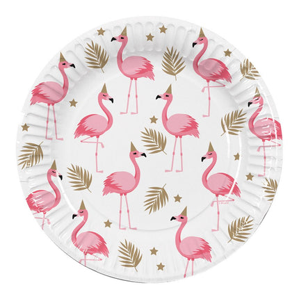Flamingo Borden Papier 23cm 10st van Boland koop je bij Partywinkel