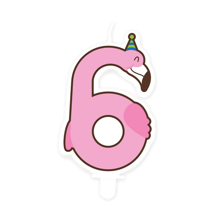 Flamingo Kaars 6 Jaar van Paper Dreams koop je bij Partywinkel