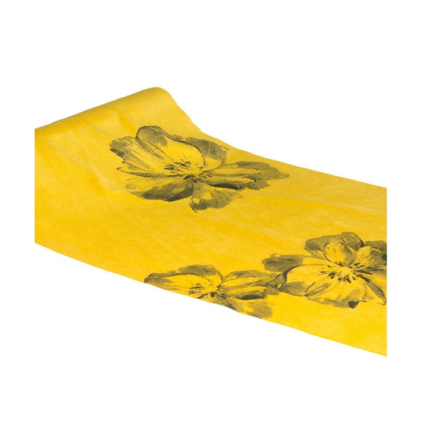 Floraler Tischläufer Gelb 3m