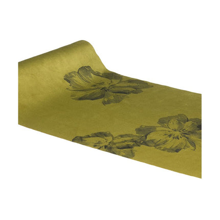 Blumen-Tischläufer Grün 3m