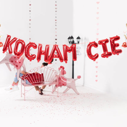 Foil balloon Kocham Cię, 285x40 cm, red - Partywinkel - 5904555012998