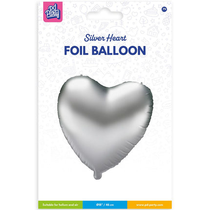 Folienballon - Herz silber