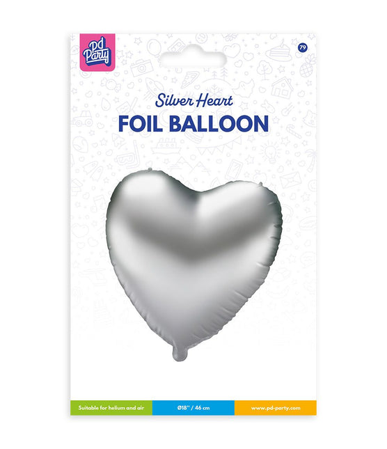 Folienballon - Herz silber