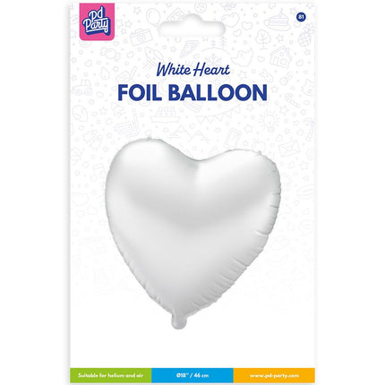 Folienballon - Herz weiß