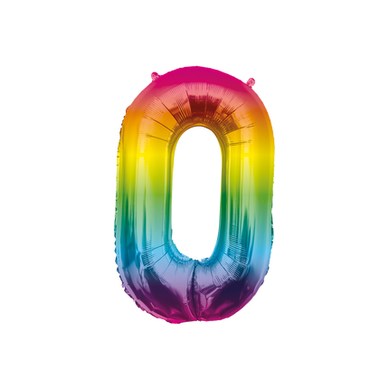 Folienballon 86cm 0 Regenbogen