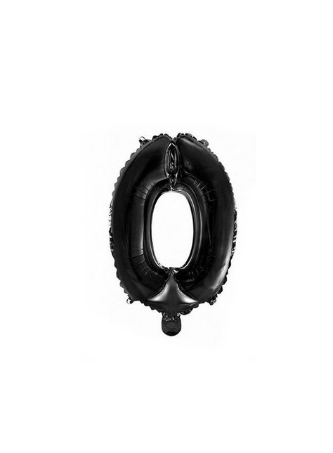 Folie Ballon Cijfer 0 Zwart 41cm met Rietje van WeFiesta koop je bij Partywinkel