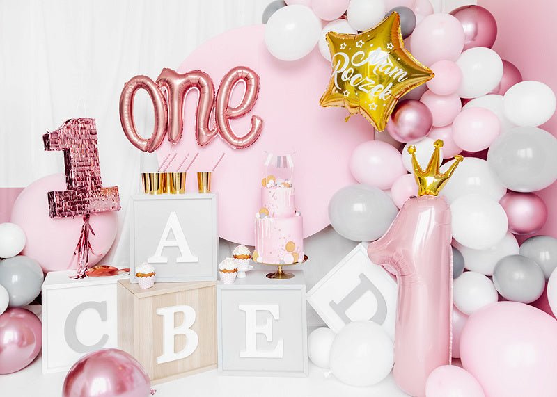 Folie Ballon Cijfer 1 Lichtroze Leeg 1m van Partydeco koop je bij Partywinkel
