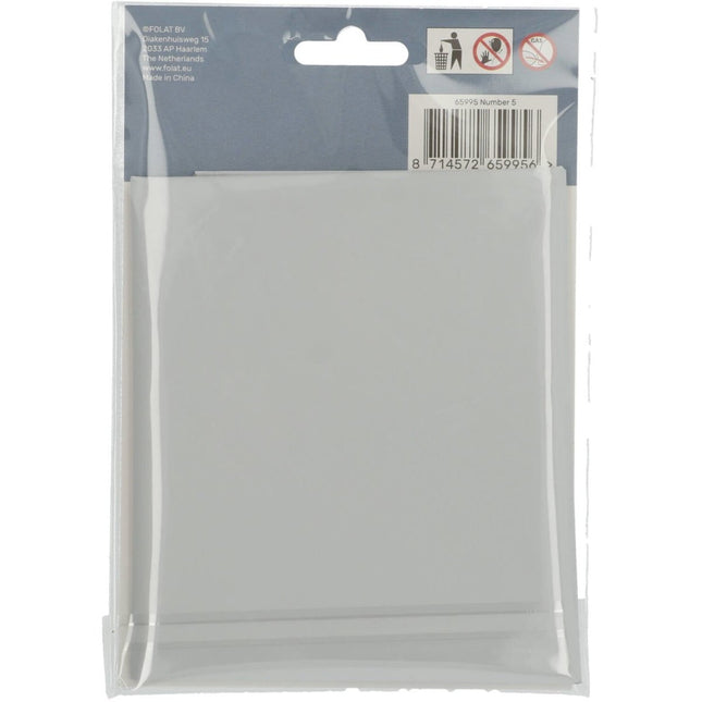 Folie Ballon Cijfer 5 Mat Wit XL 86cm leeg van Folat koop je bij Partywinkel