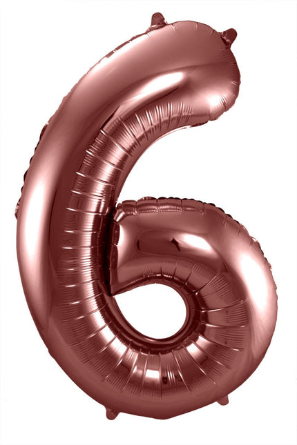 Folie Ballon Cijfer 6 Brons XL 86cm leeg van Folat koop je bij Partywinkel