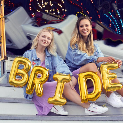 Folie Ballon Letter B Goud Leeg 35cm van Partydeco koop je bij Partywinkel
