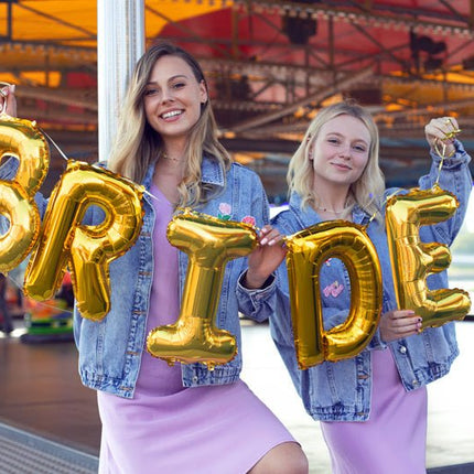 Folie Ballon Letter D Goud Leeg 35cm van Partydeco koop je bij Partywinkel