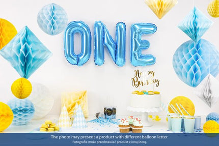 Folie Ballon Letter H Blauw Leeg 35cm van Partydeco koop je bij Partywinkel