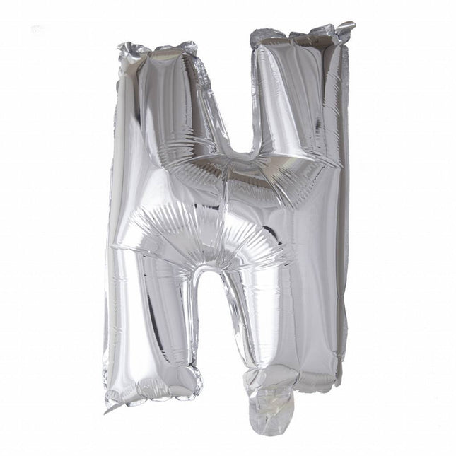 Folie Ballon Letter N Zilver XL 102cm leeg van WeFiesta koop je bij Partywinkel