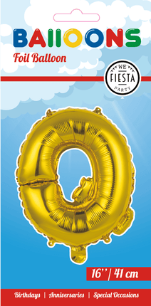 Folie Ballon Letter Q Goud 41cm met Rietje van WeFiesta koop je bij Partywinkel